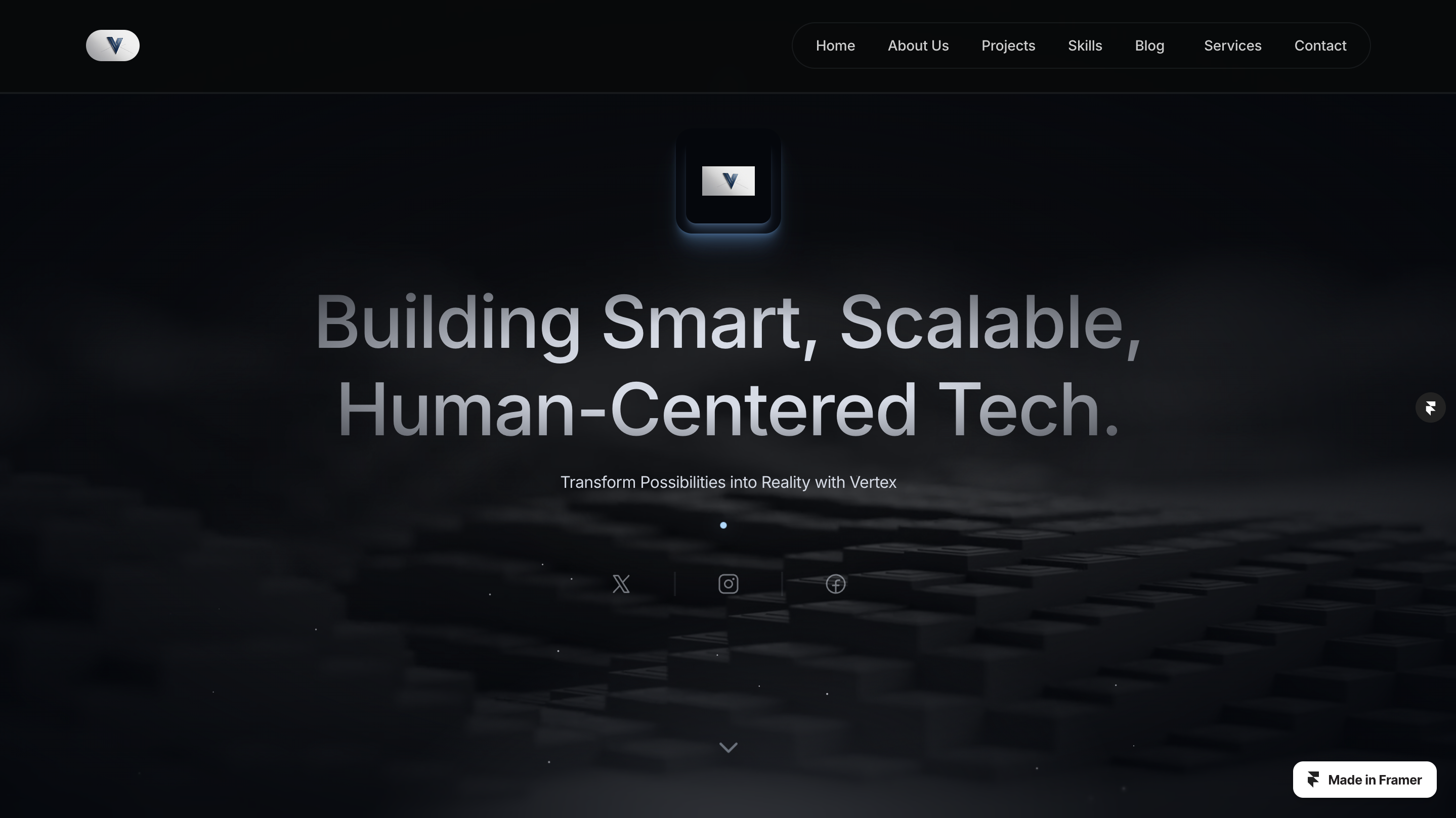 vertex framer landingpage Screenshot